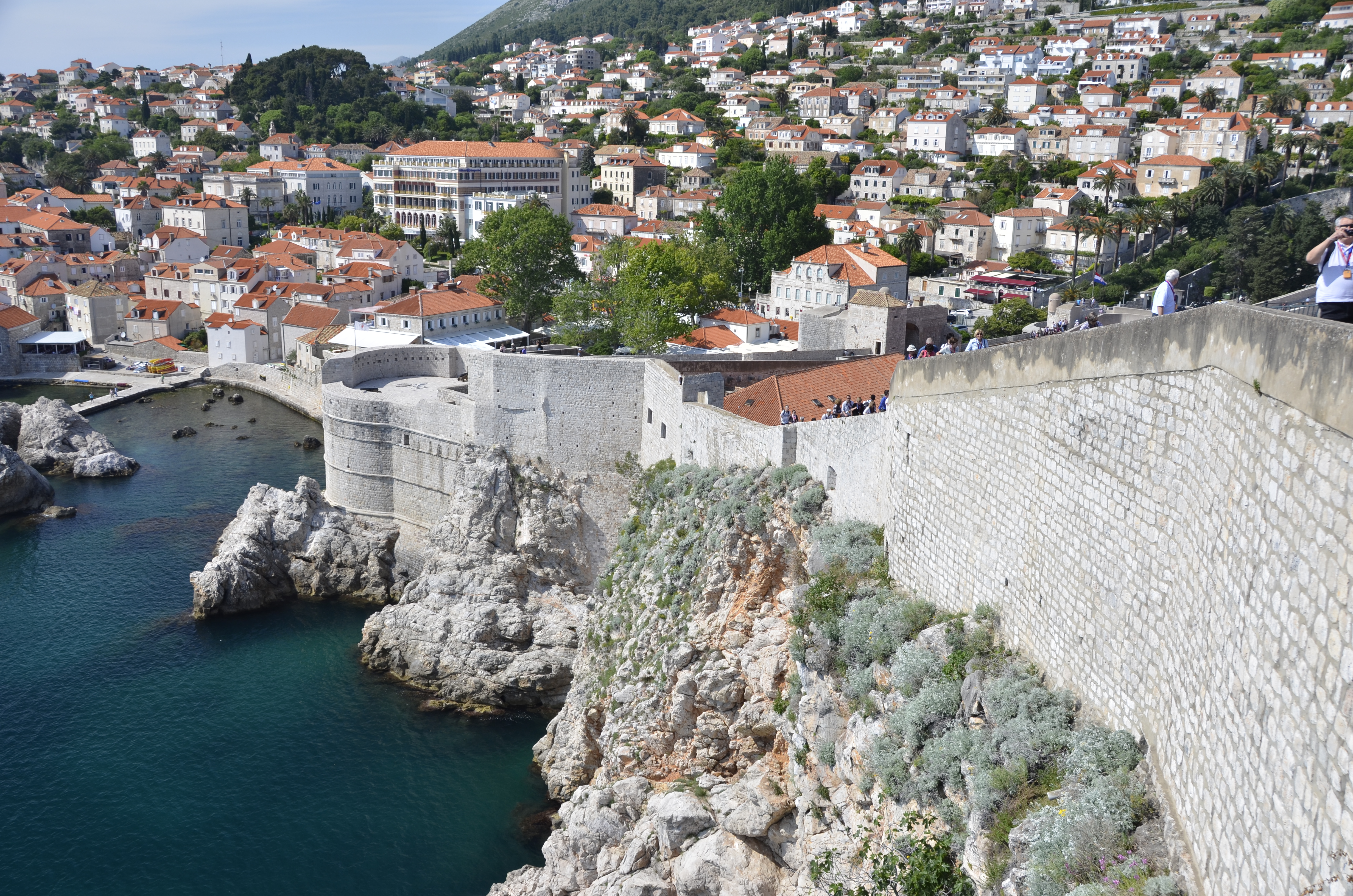 The walls of Dubrovnik surround the city. They are 1940 meters long (6365 feet).