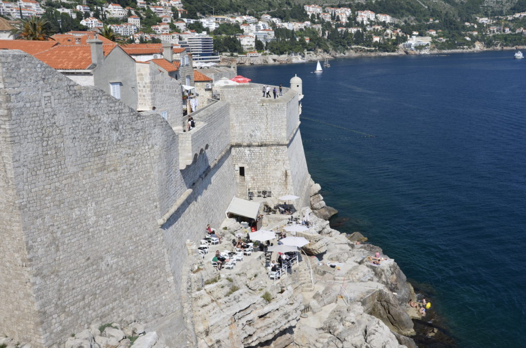Clifftop restaurant in Dubrovnik.